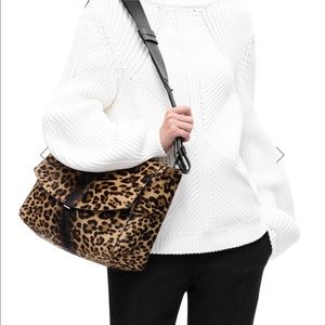 Victoria Beckham Leopard soft shoulder bag